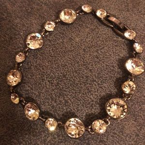 Givenchy Clear Crystal Bracelet with Smoky Metal Links